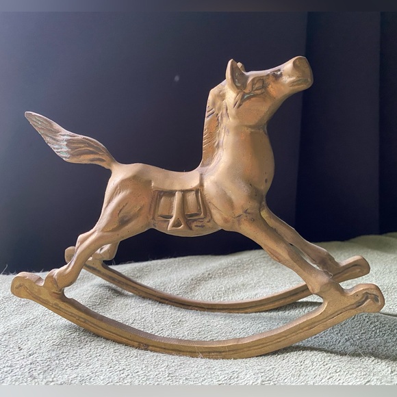 Vintage Brass 7" Rocking Horse - Picture 1 of 3